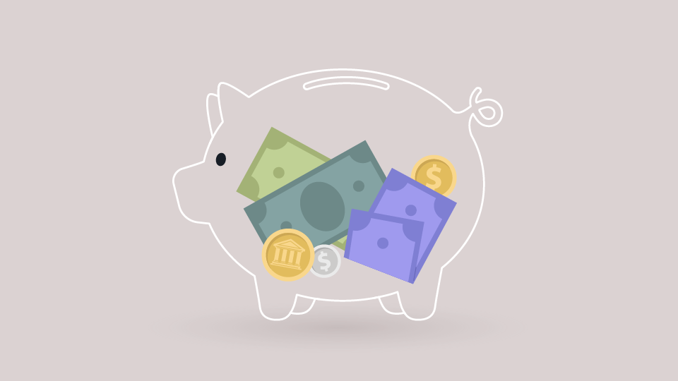 Illustration of transparent piggy bank